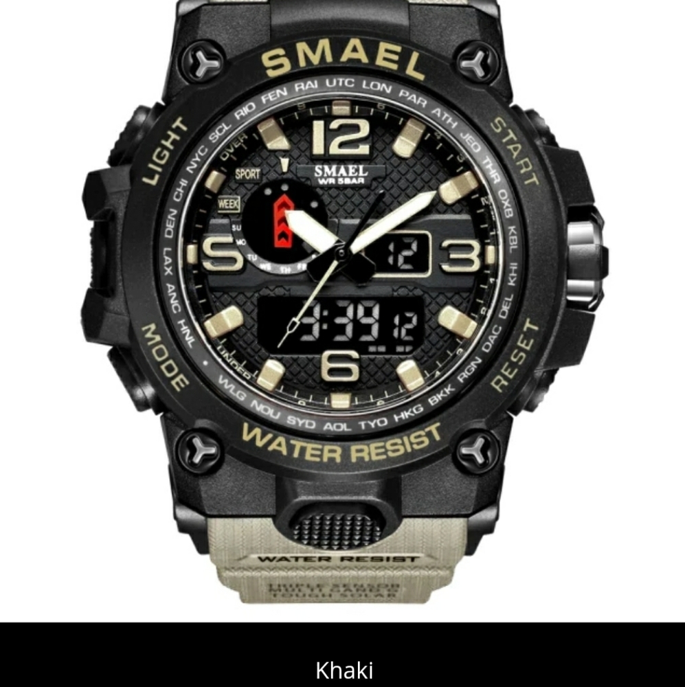 Sports Watch Dual Display Analog Digital LED Electronic Quartz Wristwatch